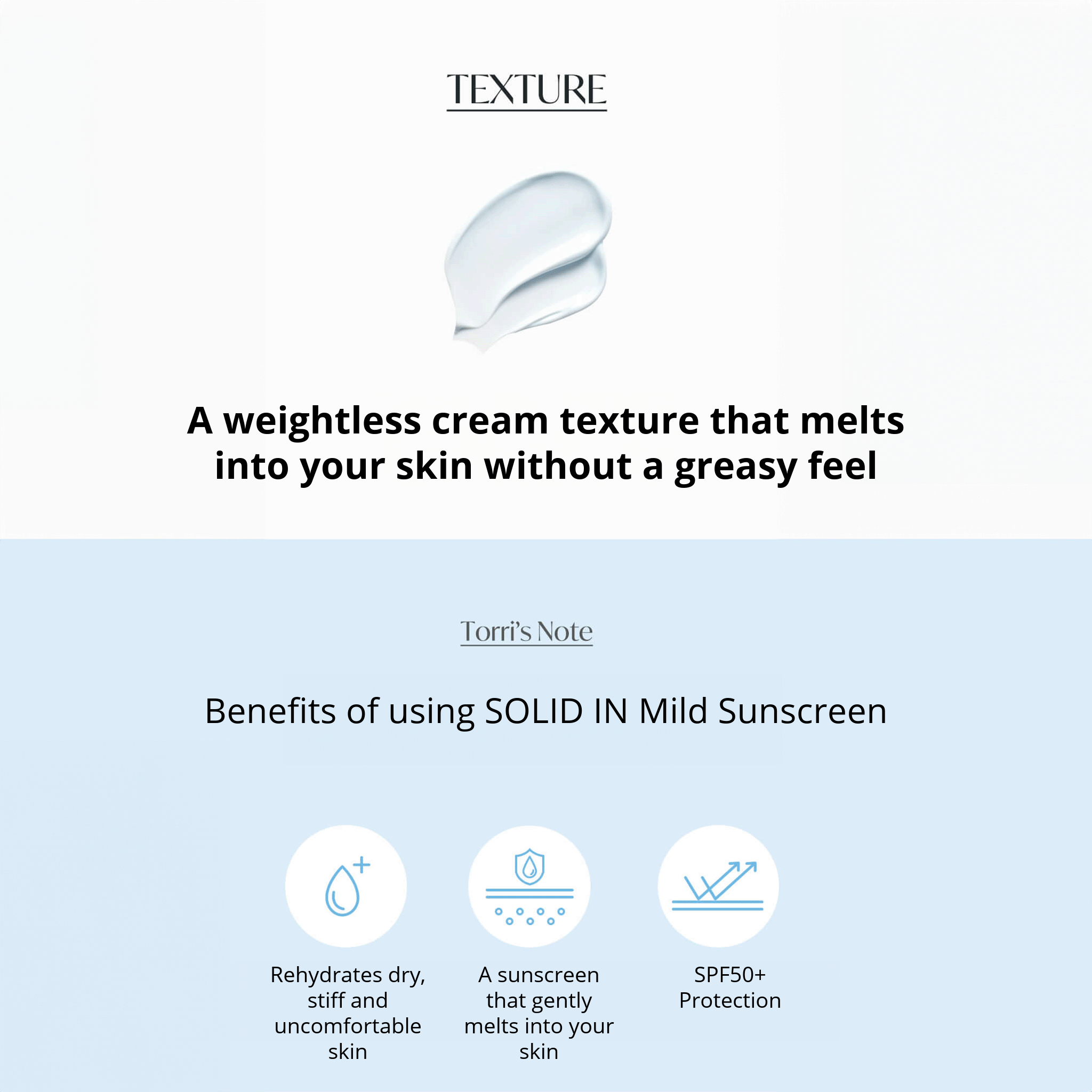 Torriden DIVE IN Mild Sunscreen SPF50+ PA++++