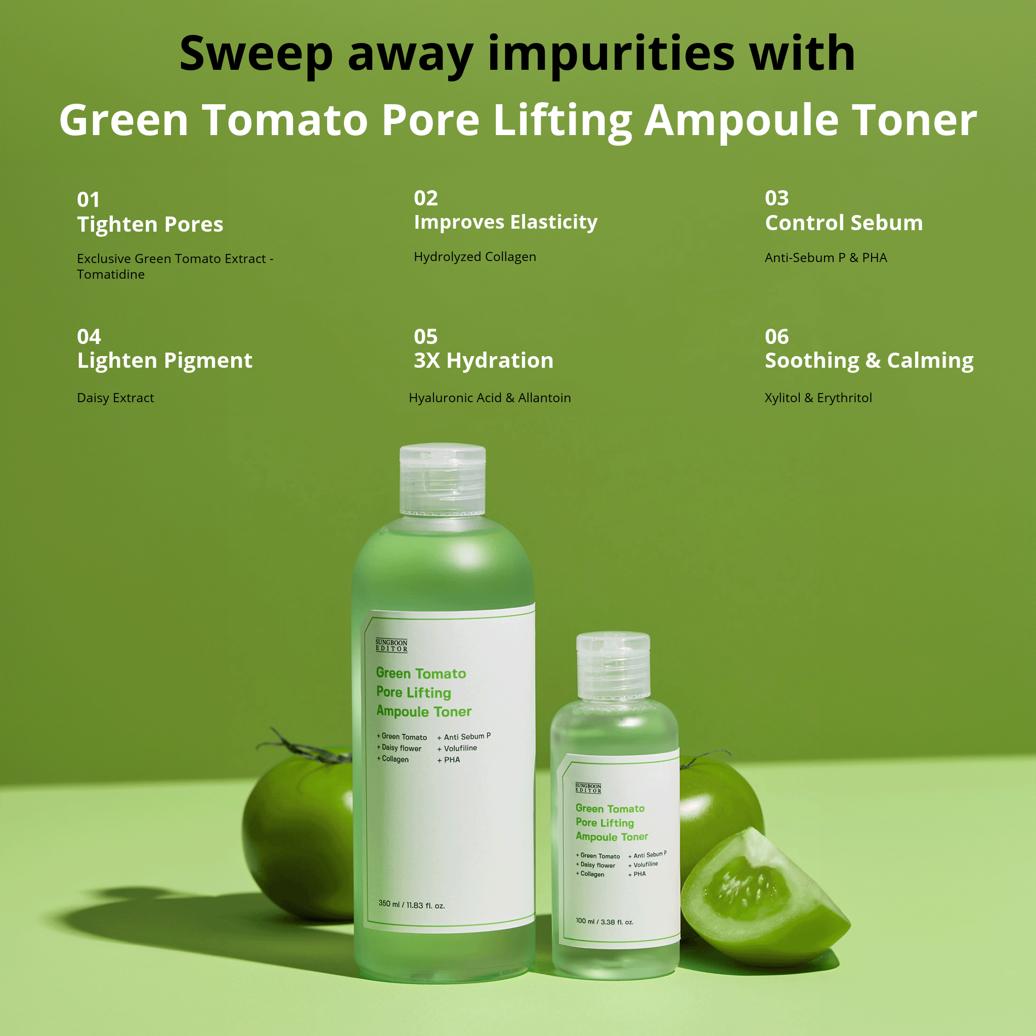 SUNGBOON EDITOR Green Tomato Pore Lifting Ampoule Toner