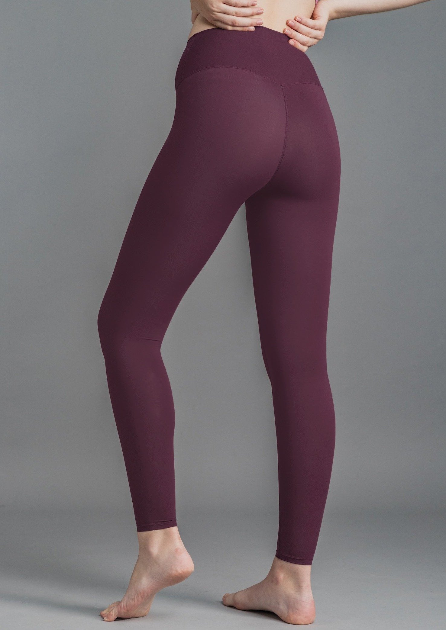 burgundy high rise yoga legging