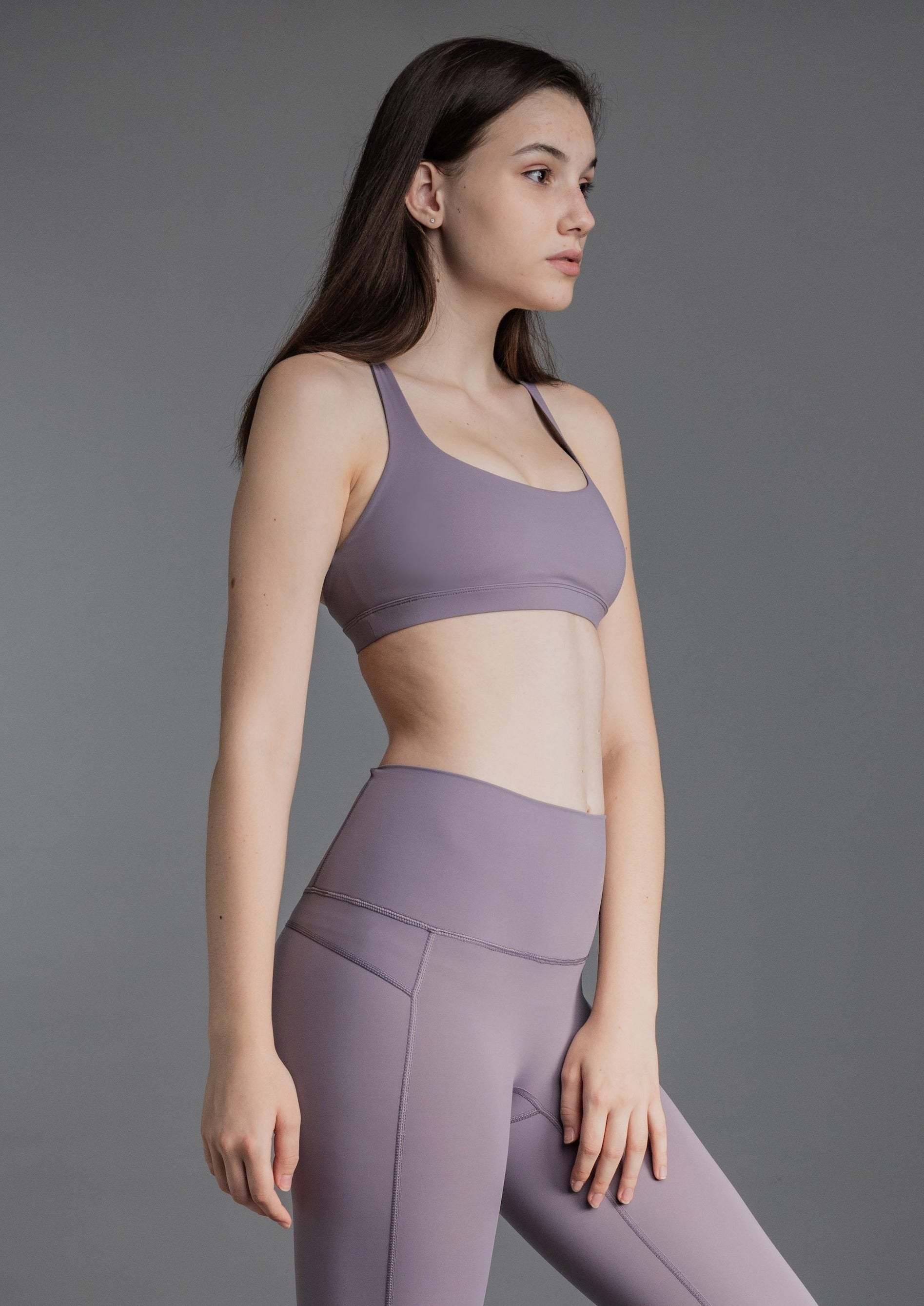 lilac light support sports bra set