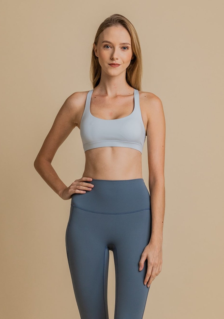 light blue comfortable sports bra